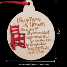 1個,家屬紀念天堂木製多層飾品紅色天堂椅聖誕樹吊飾 - 彩色 - 查看 4