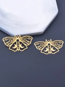 6 Peças De Joias De Latão Dourado Suprimentos De Borboleta E Mariposa De Aço Inoxidável Pingente Para Diy Brincos Artesanais