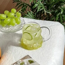 1 Cốc Thủy Tinh Nho Sáng Tạo Mới Có Tay Cầm, Cốc Sữa Phong Cách Ins Cốc Trong Suốt Borosilicate Cao Cho Latte, Cà Phê, Nước Trái Cây Và Đồ Uống - trong suốt - Xem 7