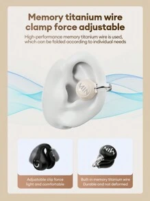 M14 One 米色夹扣式运动耳机，带 Enc 防噪音、长电池寿命和 Hifi 音质和麦克风，适合跑步和开放式，非入耳式 - 米色 - 查看 5