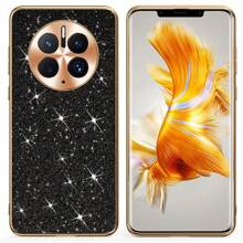 Suteni Black Pu Soft Edge Glitter Phone Case Compatible With Huawei/Honor/Oppo - Black - View 1