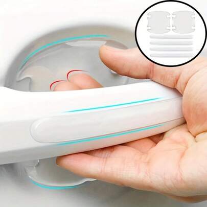 8pcs Cửa xe Xử lý Bát Bảo vệ Hình dán , phổ cập Vô hình ô tô Hình dán Ô tô/xe hơi Xử lý Chống va chạm Sự bảo vệ Dải