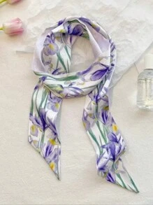 4pcs Women's Hair Ties With Flower Ribbon Bow For Daily Use - Multicolor - View 3