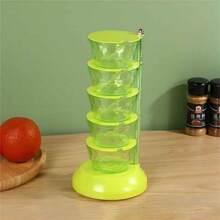 5-Tier Plastic Spice Rack - Green - View 4