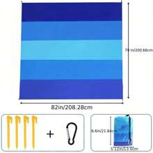 1pc Waterproof & Sandproof Beach Mat (suitable For 1-3 Adults) - Quick-drying Outdoor Picnic Mat For Travel, Camping And Hiking - Enjoy Beach Fun Without Making A Mess - Blue - View 2