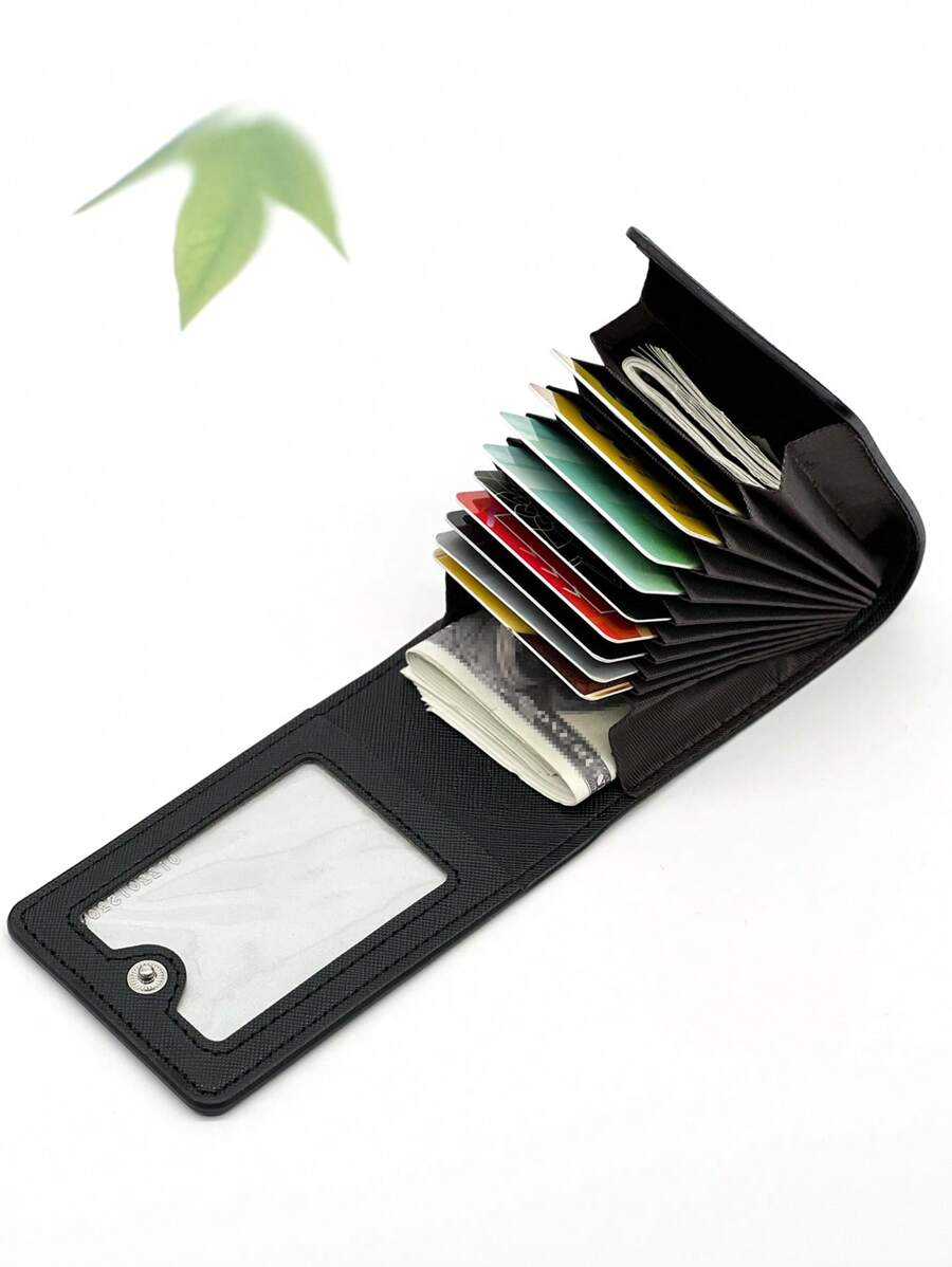 RUNFAN Fashionable Malist Men's Multi- Compact Wallet License Holder Card Holder Wallet Business Card Holder Credit Card Holder Id Card Holder Women For Men Wallet Mini Wallet Purse Wallet Card Wallet - Black - View 1