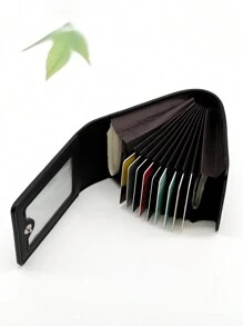 RUNFAN Fashionable Malist Men's Multi- Compact Wallet License Holder Card Holder Wallet Business Card Holder Credit Card Holder Id Card Holder Women For Men Wallet Mini Wallet Purse Wallet Card Wallet - Black - View 2