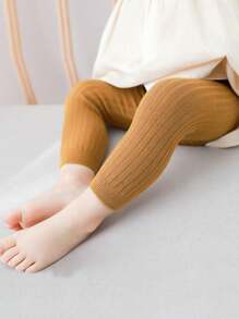 1 件儿童紧身竖条纹七分打底裤 - 黃色 - 查看 6