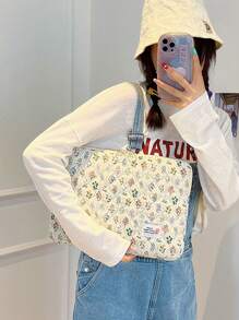1pc Green Flower Hand File Bag 15 Inch 14 Inch 13 Inch Laptop Bag Tablet 11ipad Inner Bag