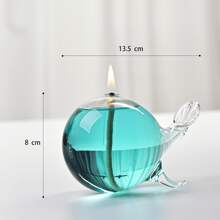1個新創意鯨魚造型玻璃油燈燭台小裝飾品,適用於婚禮儀式及家居裝飾 - 無色 - 查看 4