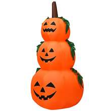 Costway 6ft Inflatable Halloween 3-Pumpkin Stack Decoration w/ Internal LED Light - Orange - View 5