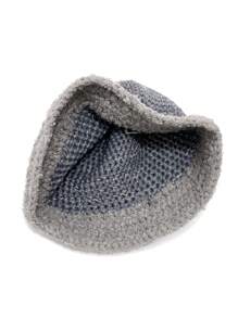 1pc Ladies' Handmade Knitted Knit Mixed Lamb Knitted Y2k Style Street Bucket Hat, Suitable For Daily Use - Multicolor - View 4