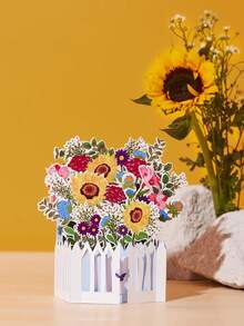 1 Mẫu Hoa Thiệp Chúc Mừng Morning Glory Garden Pop Up Box Card Giấy Thủ Công Thẻ Bật Lên Quà Tặng Ngày Lễ Cho Trang Trí Nhà Ngày của Mẹ Ngày Lễ Tình Nhân - Nhiều màu - Xem 2