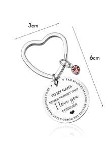 Europe And America Mother's Day Keychain For Mother, Grandma, Son, Daughter, Personalized Stainless Steel Birthday Gift - Multicolor - View 2