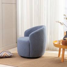 Swivel Barrel Chair, Teddy Sherpa Upholstered Modern Round Accent Arm Chairs, 360 Degree Swivel Small Single Sofa Armchair for Nursery Living Room Bedroom