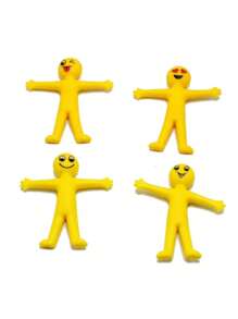 50pcs/Pack Random Color TPR Soft Rubber Funny Expression Stretchy Little Figurine Desk Decor & Stress Relief Toys