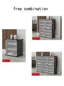 1pc  Multi-tier multi-functional shoe organizer with heightened design and complimentary enclosure - Black - View 2