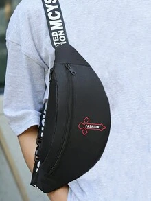 新款小斜挎包男女學生單肩包時尚ins運動跑步腰包簡約休閒時尚胸前腰包 - 彩色 - 查看 6