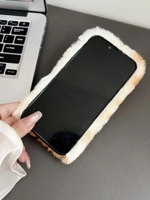 Smiling Sunflower Fashionable Drop-Proof Plush Phone Case, Compatible With Iphone, Compatible With Samsung, Compatible With Google And Compatible With Moto Phones,International Version, Not The Domestic Version - Burnt Orange - View 6