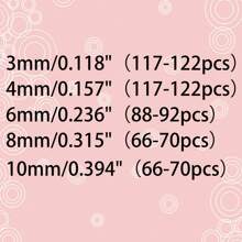 3mm-10mm鑲嵌ab虹彩水晶玻璃小珠,光芒四射的圓形夾縫彩珠用於珠寶製作的diy配件 - 黑色 - 查看 6