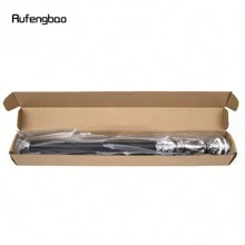 rufengbao 銀白色豪華圓柄時尚手杖適合派對裝飾手杖優雅十字旋鈕手杖 93 厘米 - 白色 - 查看 10