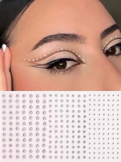 1 件 3d 珍珠和寶石裝飾臉部貼紙適合 Diy 音樂節 Y2k 化妝舞會