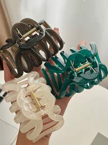 3 piezas Clips de pelo de plástico ligero y de color de gelatina de gran tamaño para mujer, diseño simple y de moda, adecuado para uso diario, ducha y combinación de ropa, clips de pelo casuales, mordazas de pelo, pinzas de pelo, clip recogedor de pelo