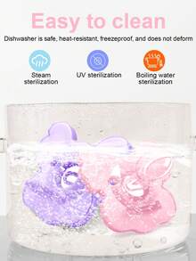 2pcs Silicone Baby Pacifiers With Koala Animal Design And Case - Multicolor - View 9