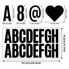 6 Sheets Large Letter Stickers 2.5 Inch Letter Stickers Self-Adhesive Waterproof Letter Stickers For Bulletin Board Photo Frame Classroom Mailbox Window Door Home Mug Decoration DIY Handmade Back To School - Black - View 2