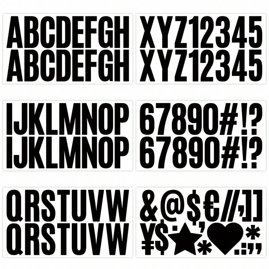 6 Sheets Large Letter Stickers 2.5 Inch Letter Stickers Self-Adhesive Waterproof Letter Stickers For Bulletin Board Photo Frame Classroom Mailbox Window Door Home Mug Decoration DIY Handmade Back To School - Black - View 1