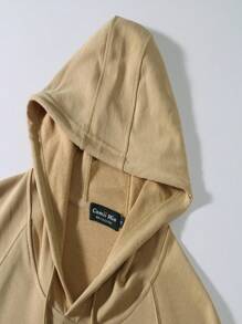 Hoodies-for-Men Sweatshirt Pullover Hooded Solid Essentials Lightweight Workout - Apricot - View 3