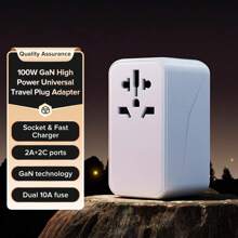 Llano Pd100w萬用旅行插頭轉換器qc3.0 世界旅行ac電源充電器 Au Us Uk Eu轉換器快速充電多種設備 - 白色 - 查看 9