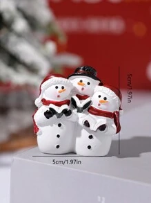 1pc Creative Christmas Decoration Cute Resin Little Snowman Ornament For Display Best Gifts Birthday - Multicolor - View 5