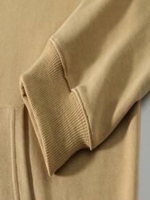 Hoodies-for-Men Sweatshirt Pullover Hooded Solid Essentials Lightweight Workout - Apricot - View 5
