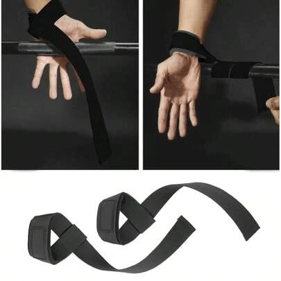 手腕支撐帶和上拉輔助帶，附防滑設計，可調節，用於肌力訓練