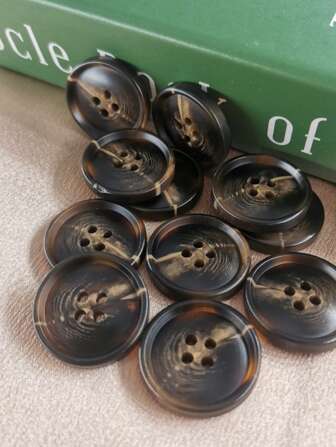 20pcs/40pcs Assorted Resin Buttons, Imitation Ox Horn Style, Suitable For High-End Coats, Jackets, Sewing Accessories, Durable Material, Multiple Sizes Available