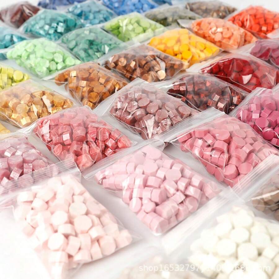 100 Piezas De Cera De Sellado, 100 Piezas De Cera De Sellado De 10*7cm, Para Invitaciones De Boda/cumpleaños Diy, Envoltura De Regalo, Scrapbooking, Accesorios Decorativos - Azul - Ver 1