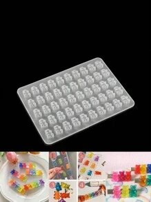 1pc Diy Bear Shaped Silicone Mold For Resin & Soft Material, Epoxy Resin Mold, For Pendant, Jewelry Making Tool, No Water Leakage