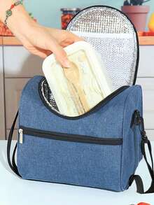 1入組手持式黑色保溫午餐袋聚酰胺戶外餐袋 - 黑色 - 查看 5