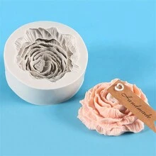 1個大牡丹花矽膠模具,可用於製作蠟燭、香氛石、石膏、肥皂diy - 灰色 - 查看 2