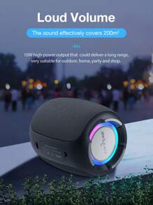 Zealot 便攜式無線 5.0 揚聲器 無線 Ipx6 防水揚聲器,帶低音炮 10w 音量 5 小時播放時間 3000mah 電池雙配對便攜式揚聲器,適合派對海灘露營 - 黑色 - 查看 6