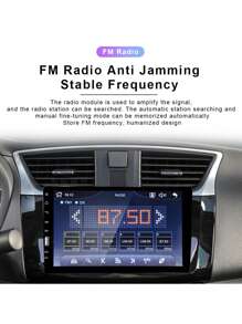 1 Din Car Radio 9" CarPlay Compatible With Android Auto EQ Mirrorlink Car MP5 Player FM+12led Rear camera+Mic - Black - View 2