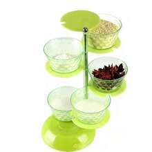 5-Tier Plastic Spice Rack - Green - View 1