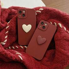 3D Ivory Heart Phone Case Compatible With IPhone - Beige - View 4