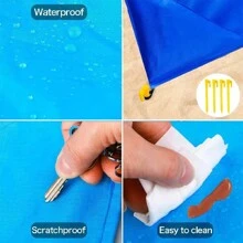 1pc Waterproof & Sandproof Beach Mat (suitable For 1-3 Adults) - Quick-drying Outdoor Picnic Mat For Travel, Camping And Hiking - Enjoy Beach Fun Without Making A Mess - Blue - View 4