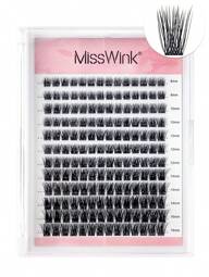 Miss Wink Eyelash Extension Mixed Set, 8-16mm Mixed Length 0.07mm C/D Curl, 168pcs Waterproof Mink Lashes, Densely Curled Lashes For DIY Eyelash Extension, Suitable For Daily Makeup Or Outings