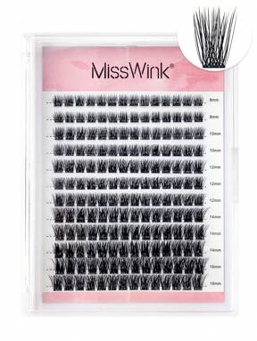 Miss Wink Eyelash Extension Mixed Set, 8-16mm Mixed Length 0.07mm C/D Curl, 168pcs Waterproof Mink Lashes, Densely Curled Lashes For DIY Eyelash Extension, Suitable For Daily Makeup Or Outings Lash Clusters,Eye Lash Clusters,Individual Eyelashes,Lashes,Fake Lashes