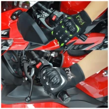 Men's Motorcycle Gloves, Breathable Full Finger Motorbike Gloves With Touch Screen Function For Racing, Off-road And Street Riding - White - View 1