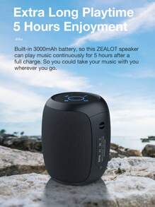 Zealot 便攜式無線 5.0 揚聲器 無線 Ipx6 防水揚聲器,帶低音炮 10w 音量 5 小時播放時間 3000mah 電池雙配對便攜式揚聲器,適合派對海灘露營 - 黑色 - 查看 9