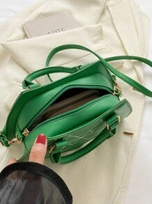 哥德式蜘蛛網設計新奇包,蝙蝠翼形狀的斜跨包,新奇手提包,哥德pu包 - 綠色 - 查看 5